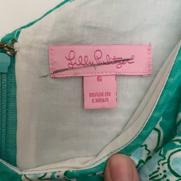 Lilly pulitzer green birds and bees fit and flare dress 6 - Picture 5 of 6